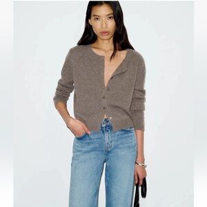 Reformation Clara Cashmere Crew Cardigan NWT sz XS